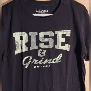 LGND Black 'Rise & Grind' Graphic Tee